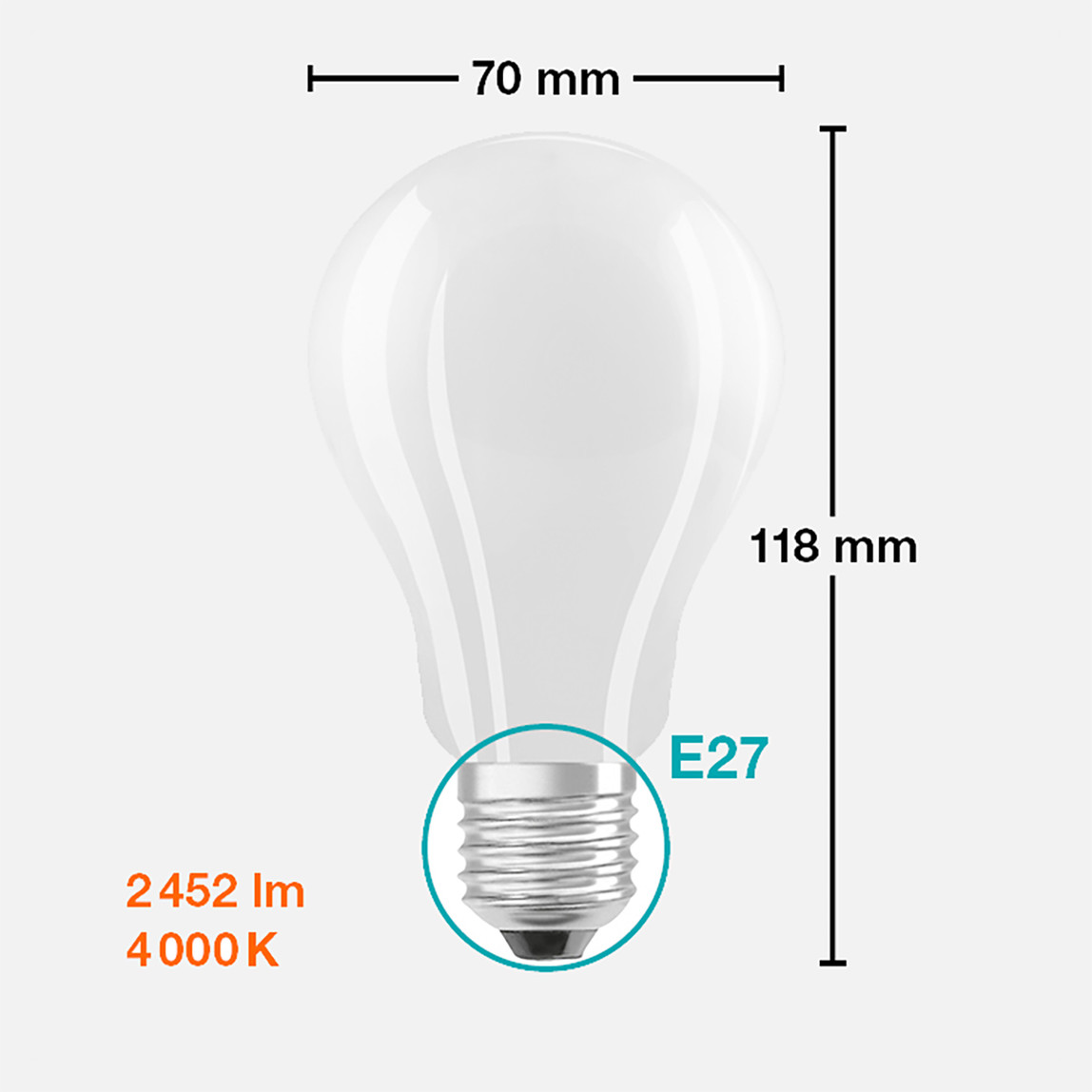    Osram Led Cla 150 GI FR 17 W Beyaz E27 LED Ampul 
