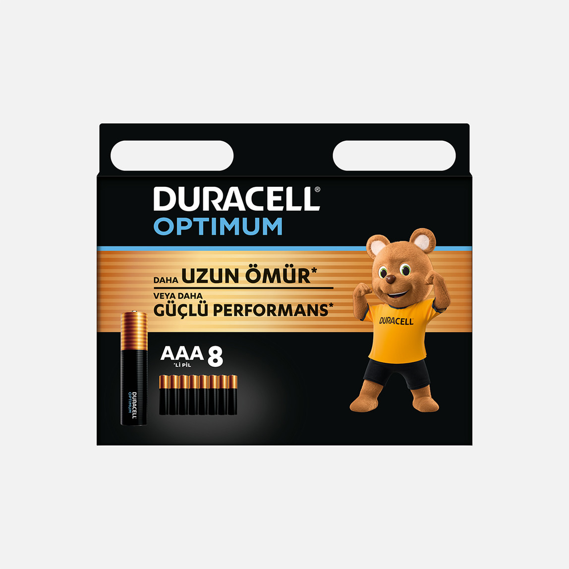    Duracell Optimum 8’li AAA Alkalin İnce Kalem Pil  