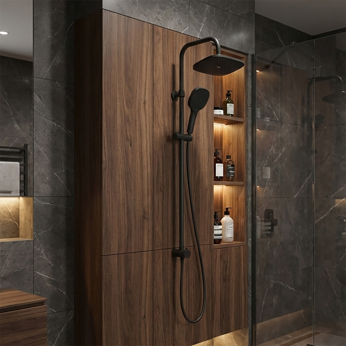    Adell Mode S Siyah Rain Duş Seti  