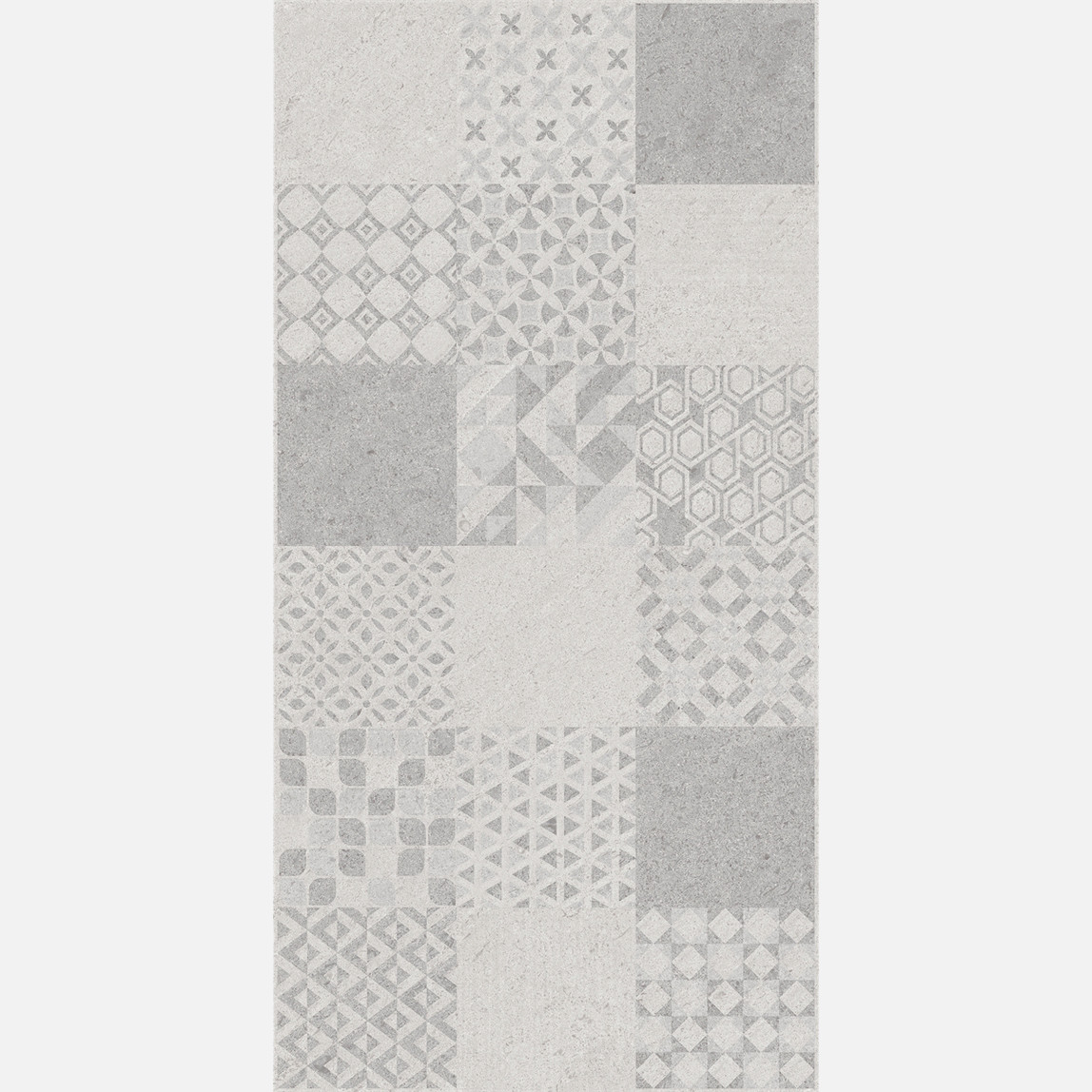    Çanakkale Seramik Urban Patchwork Dekor Karo Gri 40 x 80 cm 1,28 m2 