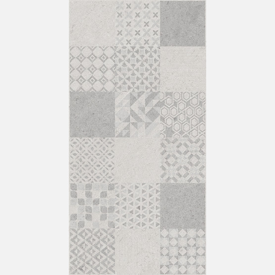 Çanakkale Seramik Urban Patchwork Dekor Karo Gri 40 x 80 cm 1,28 m2