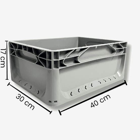 Euronorm Çok Amaçlı Taşıma ve Saklama Kasası Gri 17 lt