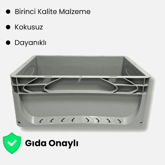 Euronorm Çok Amaçlı Taşıma ve Saklama Kasası Gri 17 lt