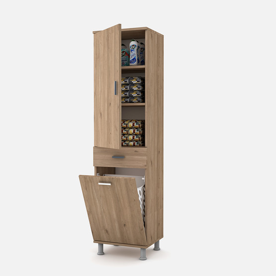 Movemo Eko 130 2 Kapaklı Sepetli 180X40X40 cm Banyo Dolabı 