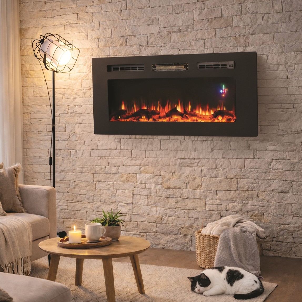    Dlc 1800W 127cm 3 Renk Plazma Dekoratif Şömine  