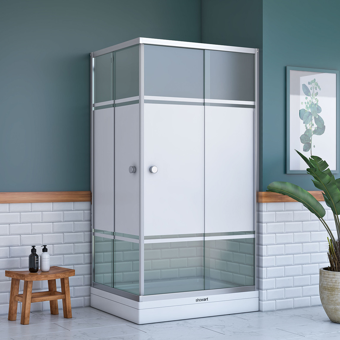    Er-Duş Titan Dikdörtgen Duşakabin 80x110cm 