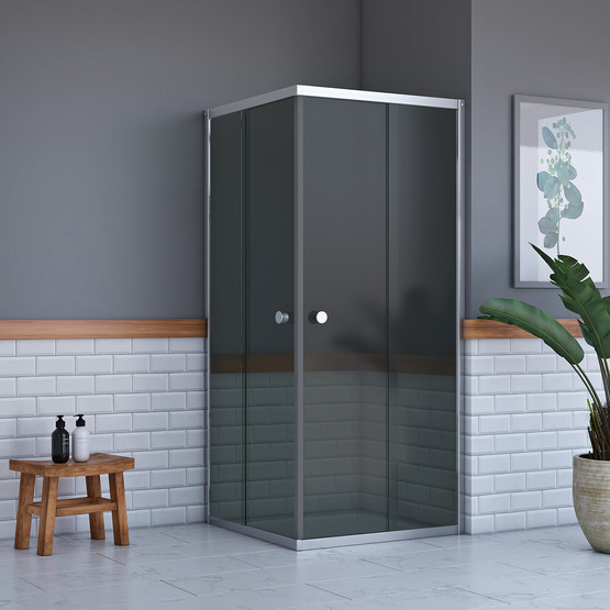 Er-Duş Titan Füme Kare Duşakabin 80x120cm