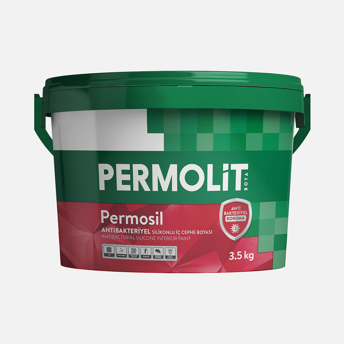    Permolit 3,5 KG Permosil Antibakteriyel Silikonlu İç Cephe Boya Beyaz 