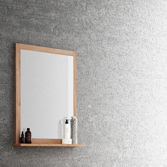 Gold Banyo Berlutti Aynalı 70 cm Banyo Dolabı Üst Modül Açık Ceviz