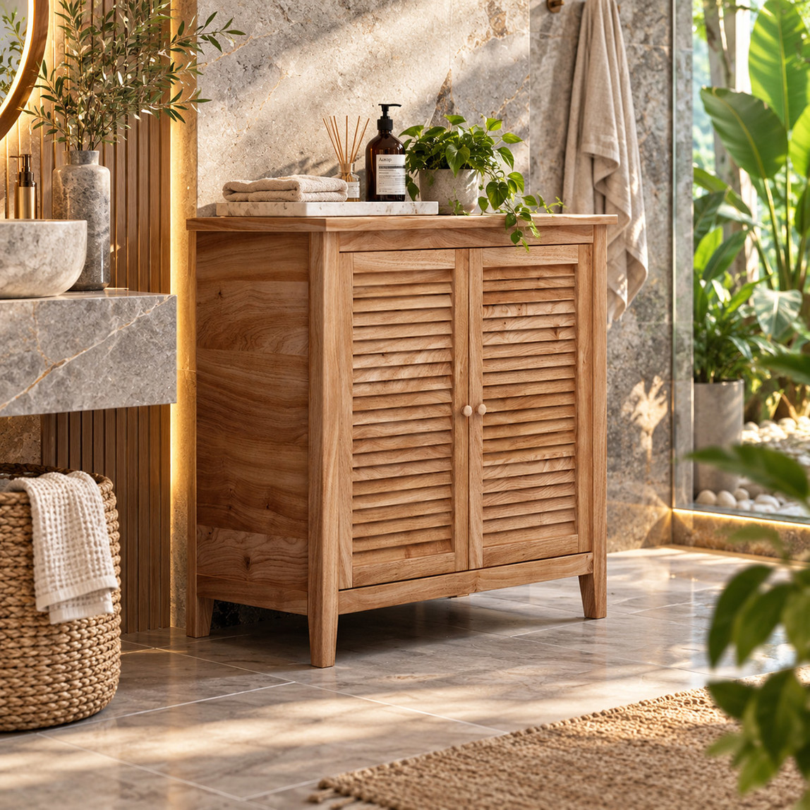    Gold Banyo Berlutti 52 cm Banyo Dolabı Alt Modül Ceviz 