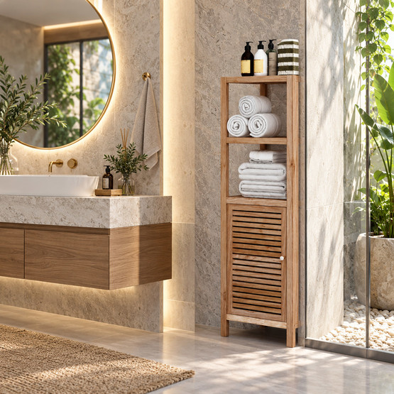 Gold Banyo Berlutti 40 cm Banyo Boy Dolabı Ceviz