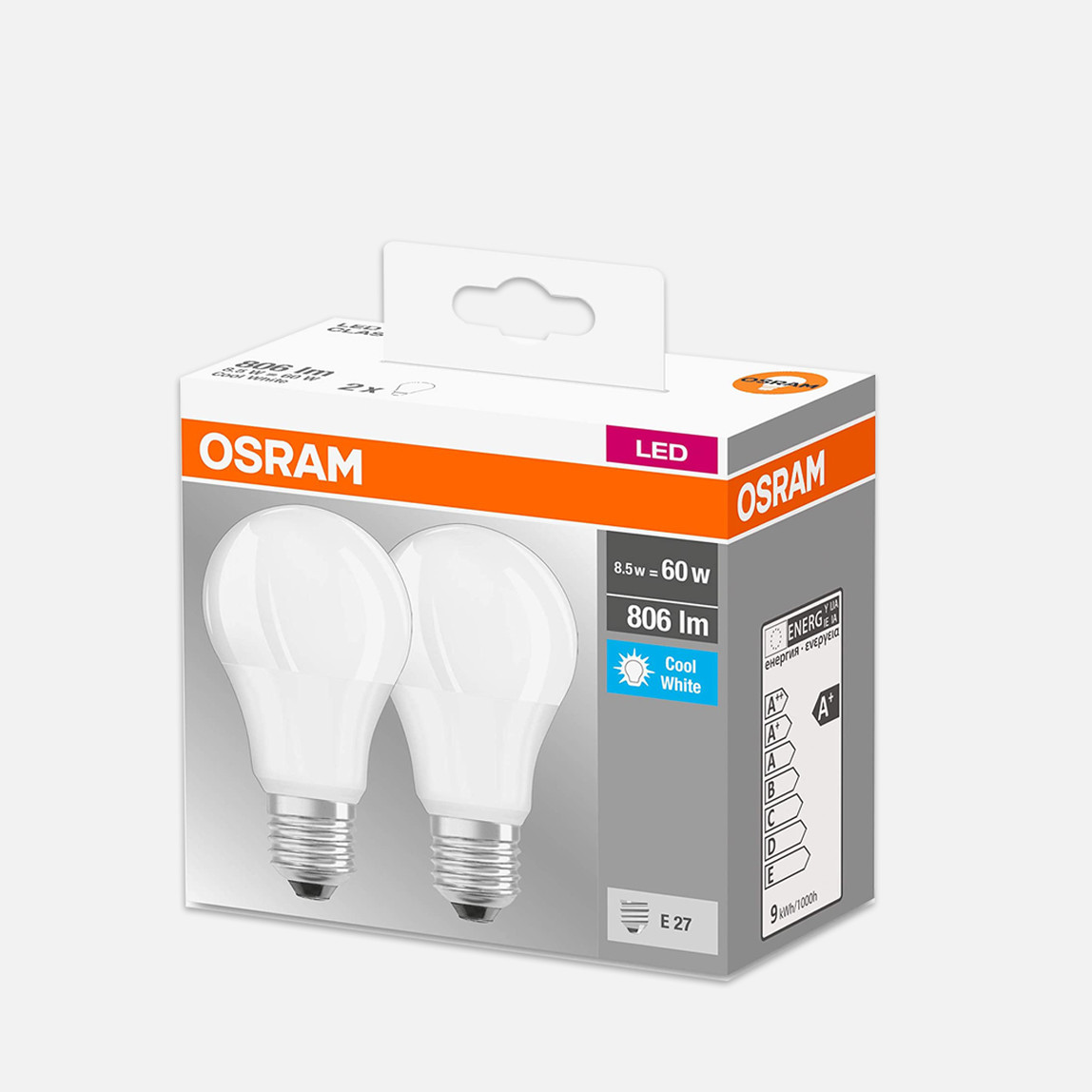    Osram 2'li E27 60 W Led Ampul Kırık Beyaz  