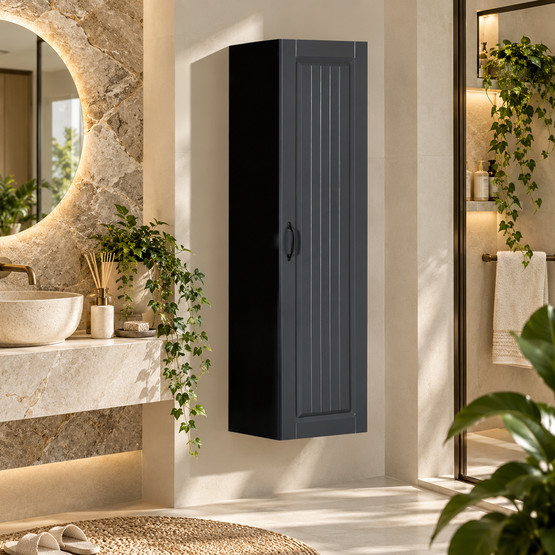 Malin Aynasız 40 cm Boy Dolabı Banyo Antrasit