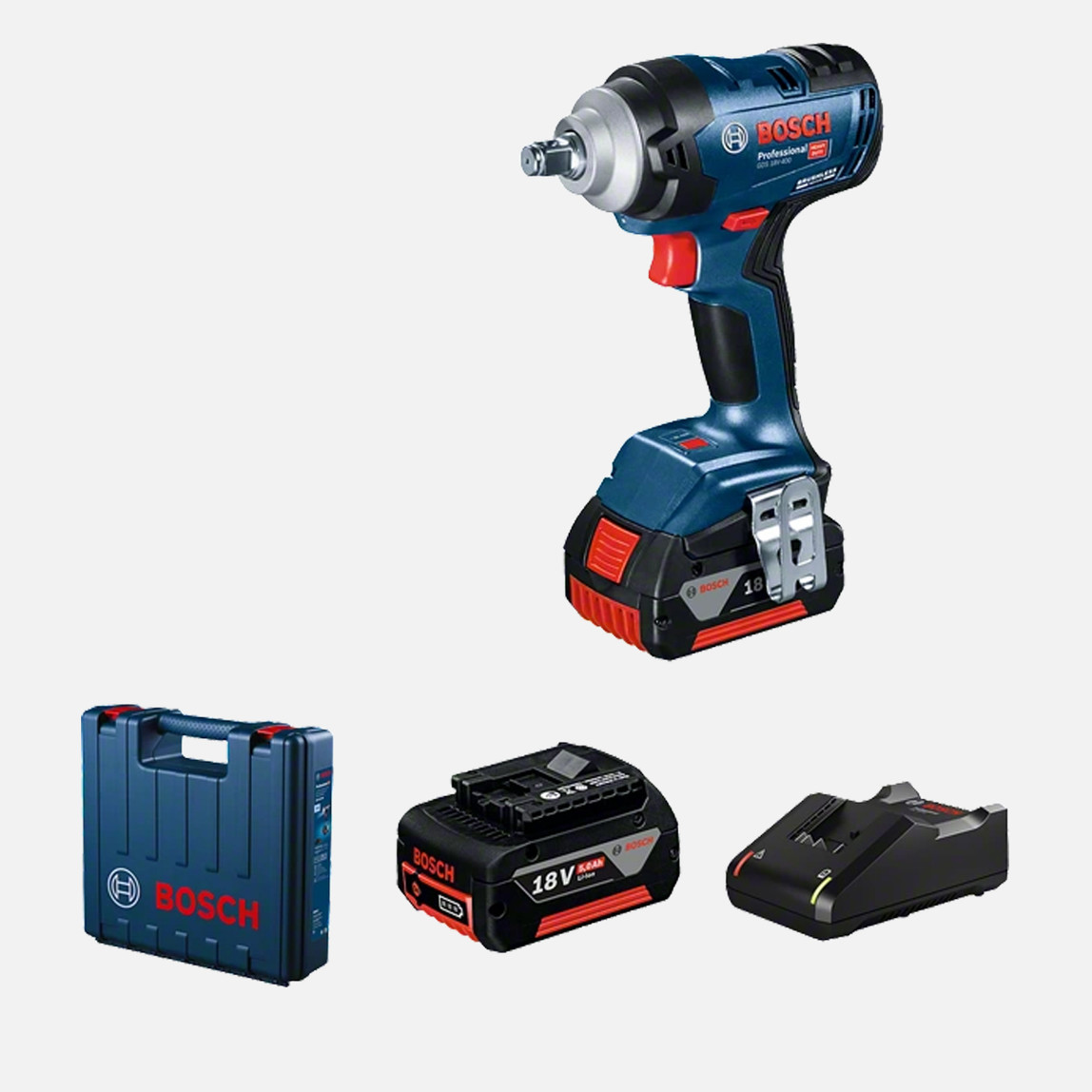    Bosch Profesyonel GDS 18V-400 5 Ah Çift Akülü Li-ion Darbeli Akülü Vidalama   