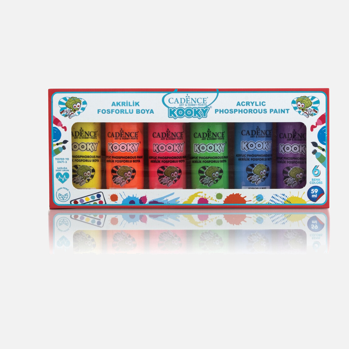    Kooky Fosforlu Boya Seti 6x59ml  