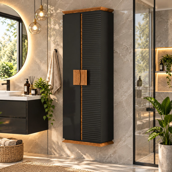 Gold Banyo Cavalli 40 cm Banyo Boy Dolabı Siyah
