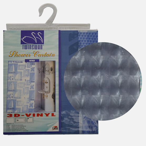 Twinswan 3 Boyutlu Banyo Perdesi 180x200 Squartes