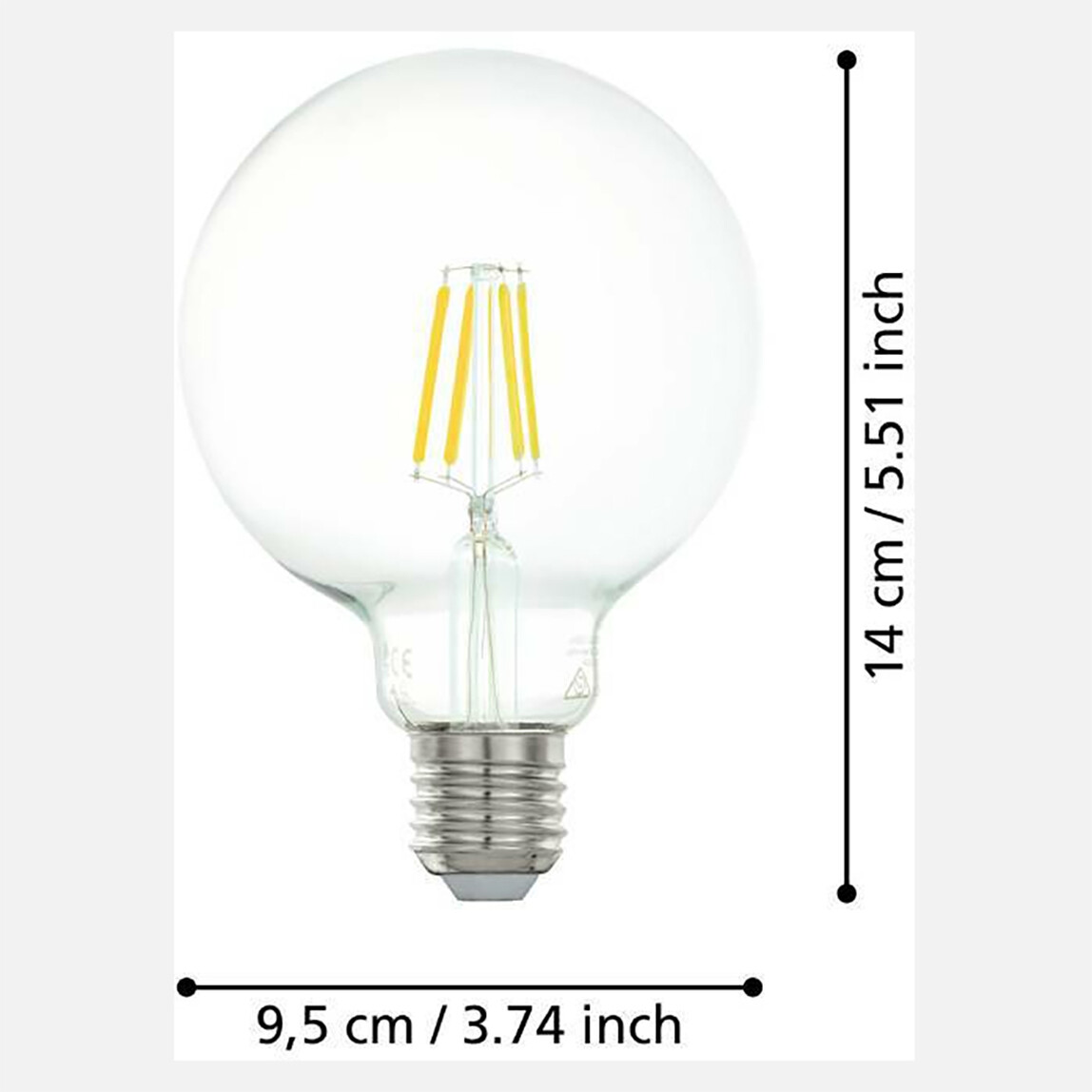    Eglo Şeffaf G95 4 W Klasik E27 Duy Led Ampul   