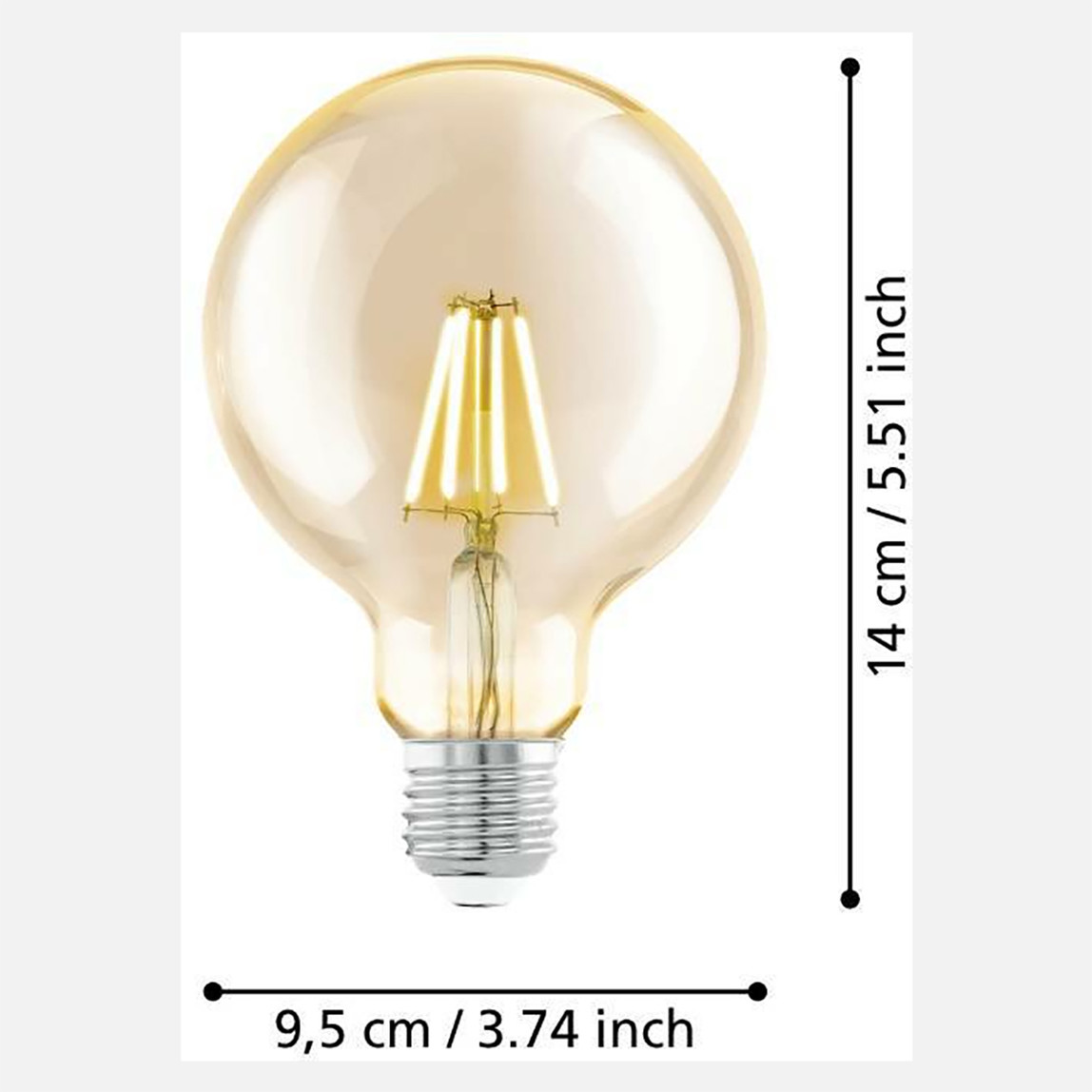    Eglo Amber G95 4 W Beyaz Klasik E27 Duy Led Ampul   