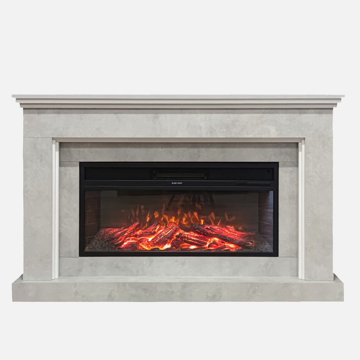    Dlc 1800W Retro Beton Desenli Dekoratif Şömine 