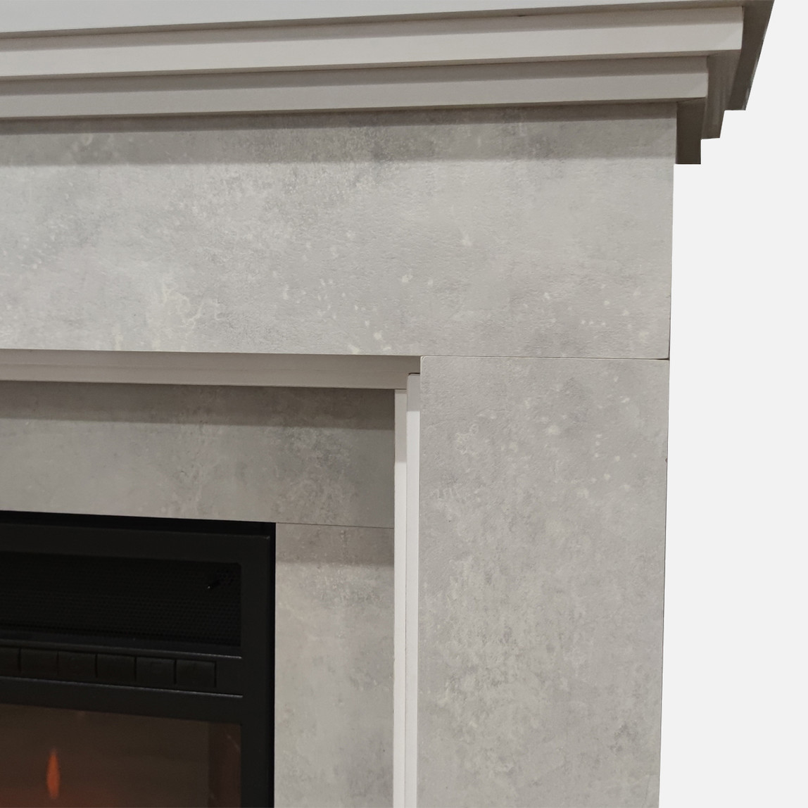    Dlc 1800W Retro Beton Desenli Dekoratif Şömine 
