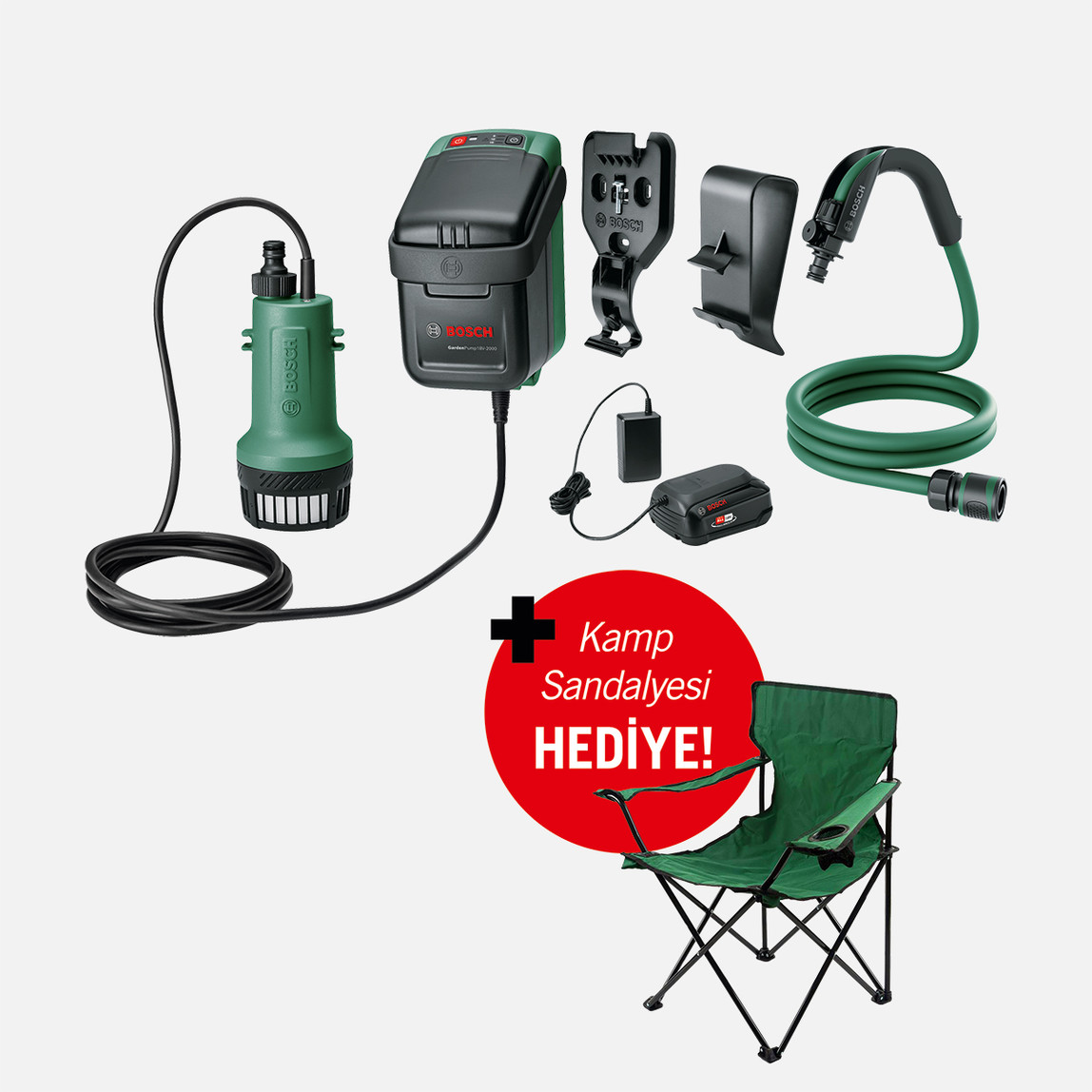    Bosch GardenPump 18-2000 Akülü Bahçe Sulama Pompası 