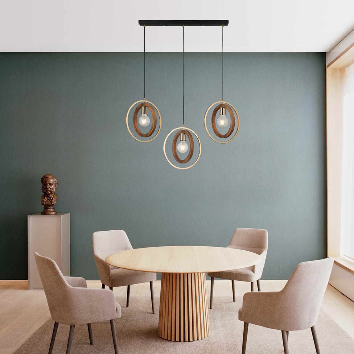    Lucea Feno Antik 3'lü Sıralı Sarkıt Avize 