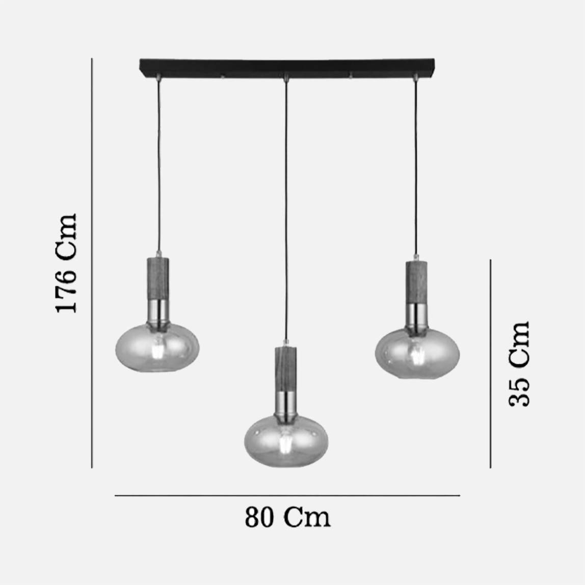    Lucea Hena Vintage 3'lü Sıralı Avize  