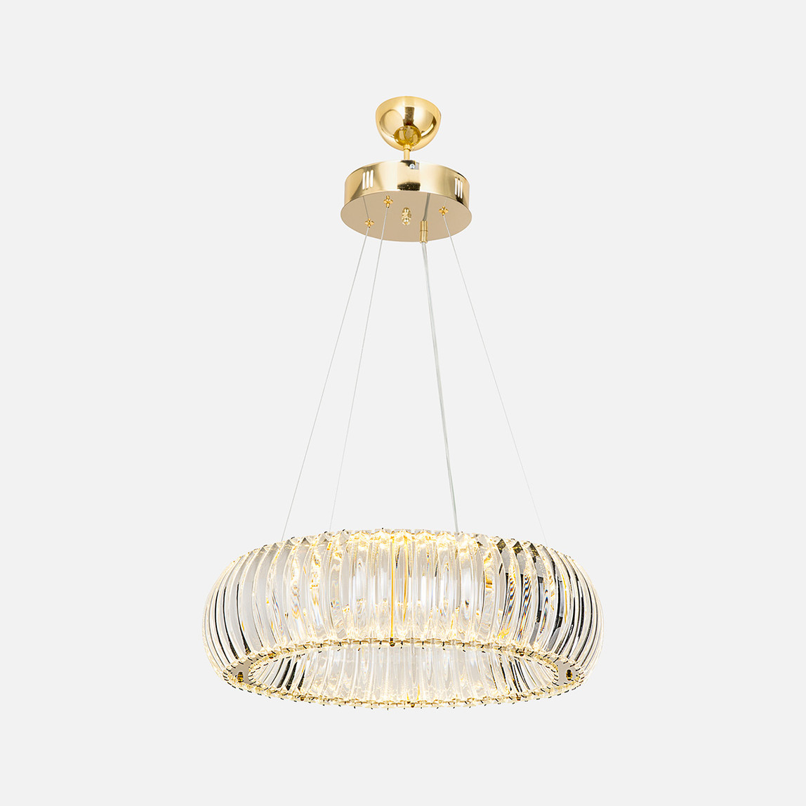    Sinera Altın Kristal Prizma Cam Kumandalı Tekli Sarkıt Avize 