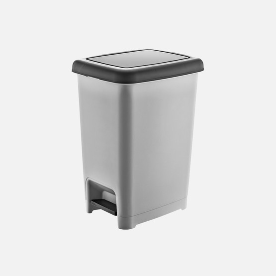 Dünya Plastik Slim Pedallı Çöp Kovası 25L Gri 