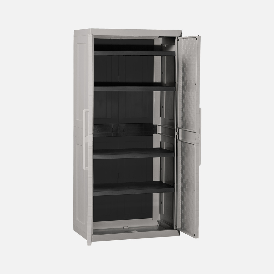    Rattan Mega 4 Raflı Plastik Dolap Gri 