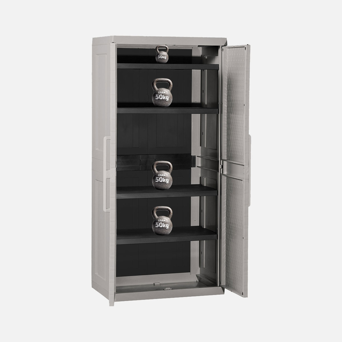    Toomax Rattan Mega 4 Raflı Plastik Dolap Gri 