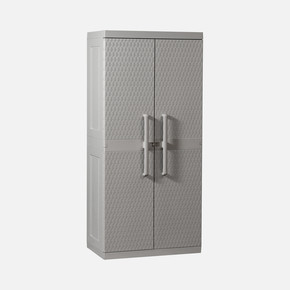 Rattan Mega 4 Raflı Plastik Dolap Gri