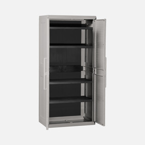 Rattan Mega 4 Raflı Plastik Dolap Gri