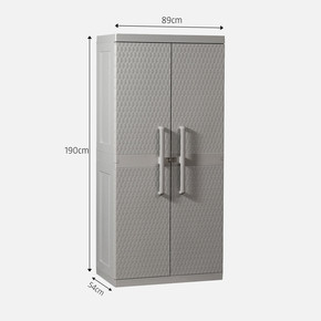 Rattan Mega 4 Raflı Plastik Dolap Gri