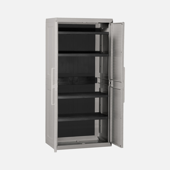 Toomax Rattan Mega 4 Raflı Plastik Dolap Gri