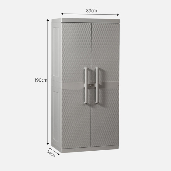 Toomax Rattan Mega 4 Raflı Plastik Dolap Gri