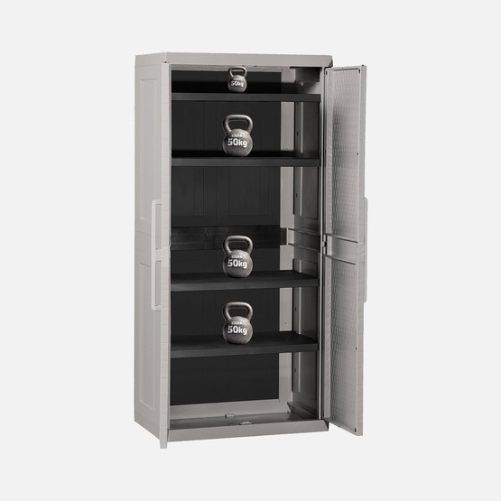 Toomax Rattan Mega 4 Raflı Plastik Dolap Gri