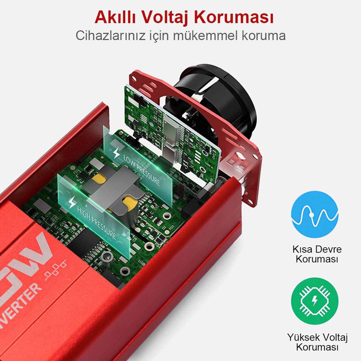    Kobb Kbn300 12V/220V 300Watt Modifiye Sinüs Dönüştürücü İnvertör 