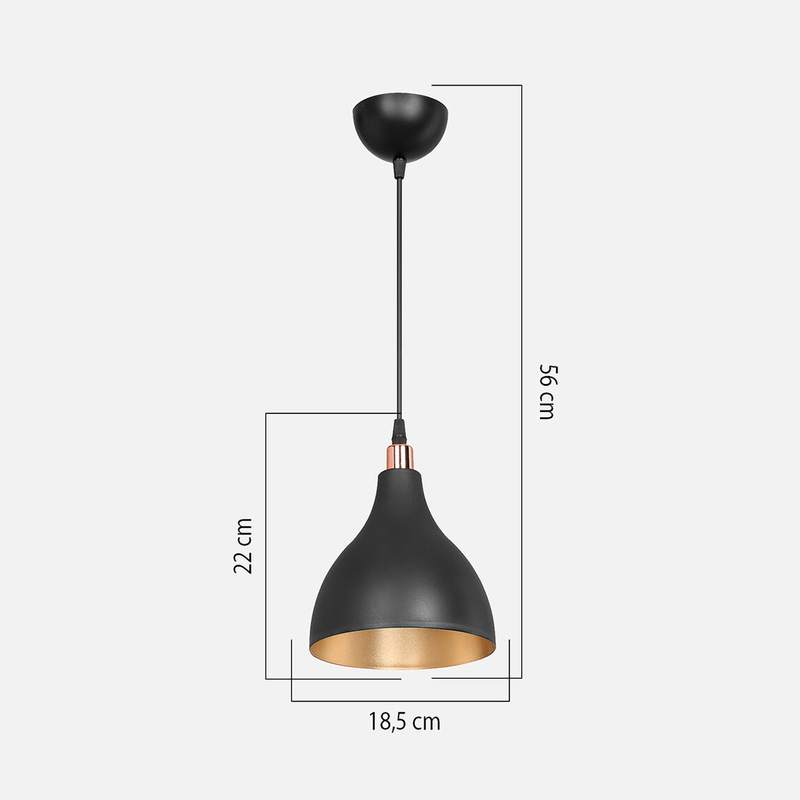    Ronda Siyah Tekli Şapka Sarkıt 