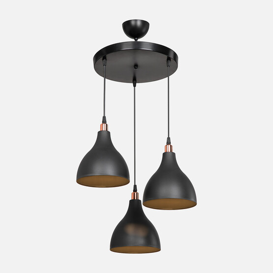 Ronda 3'lü Sarkıt Avize Siyah