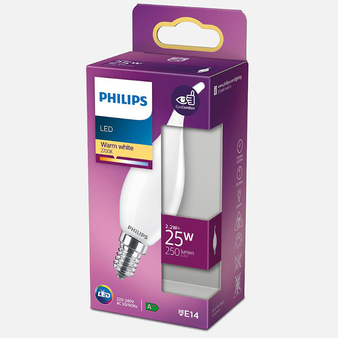    Philips Led Classic BA35 WW FR 2.2 W Beyaz E14 LED Ampul 
