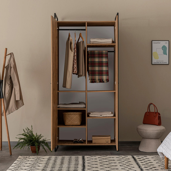 Lar İndustrial 2 Kapaklı Dolap Açık Kahverengi 