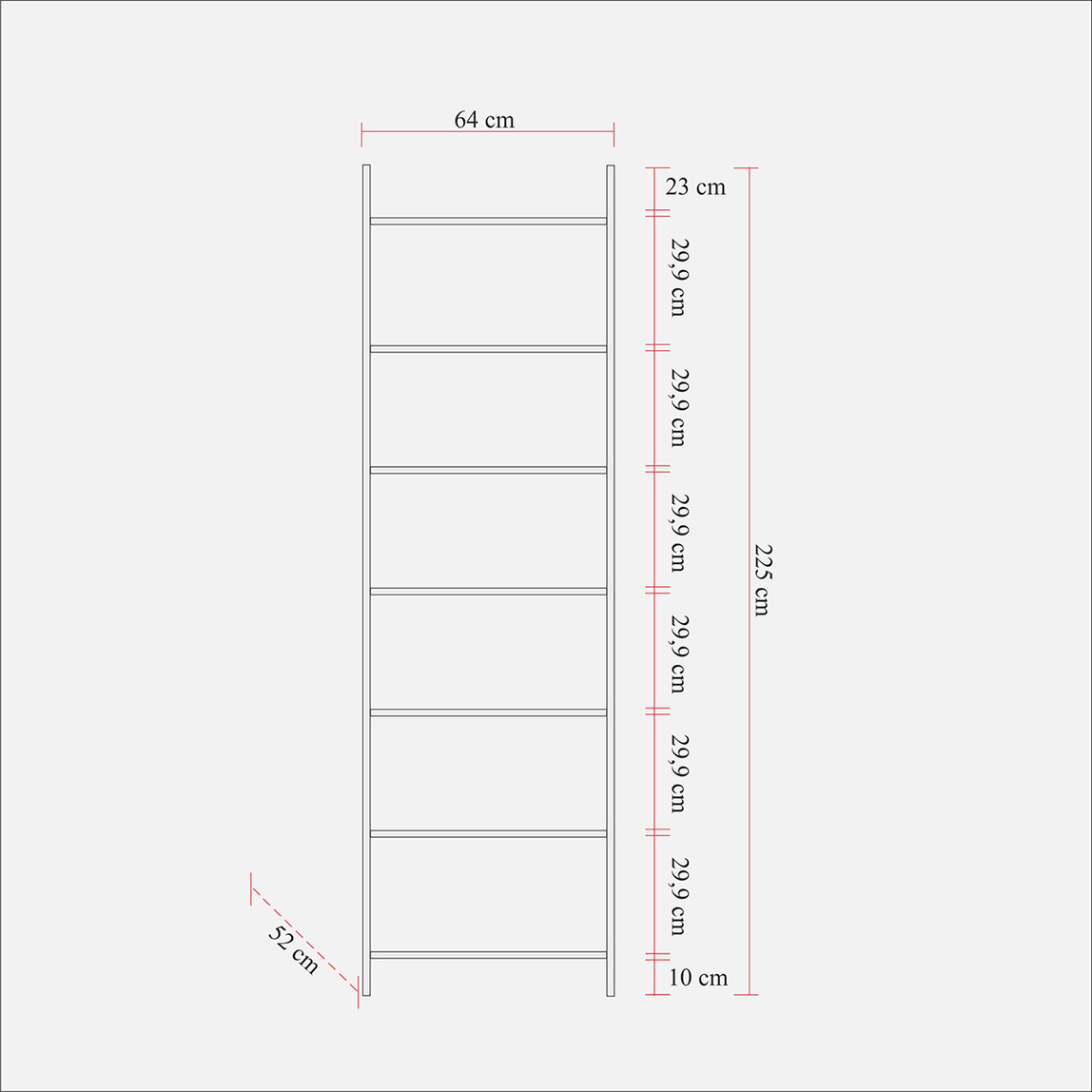    INDUSTRIAL 7 Raflı Dolap Dar Modül 05  