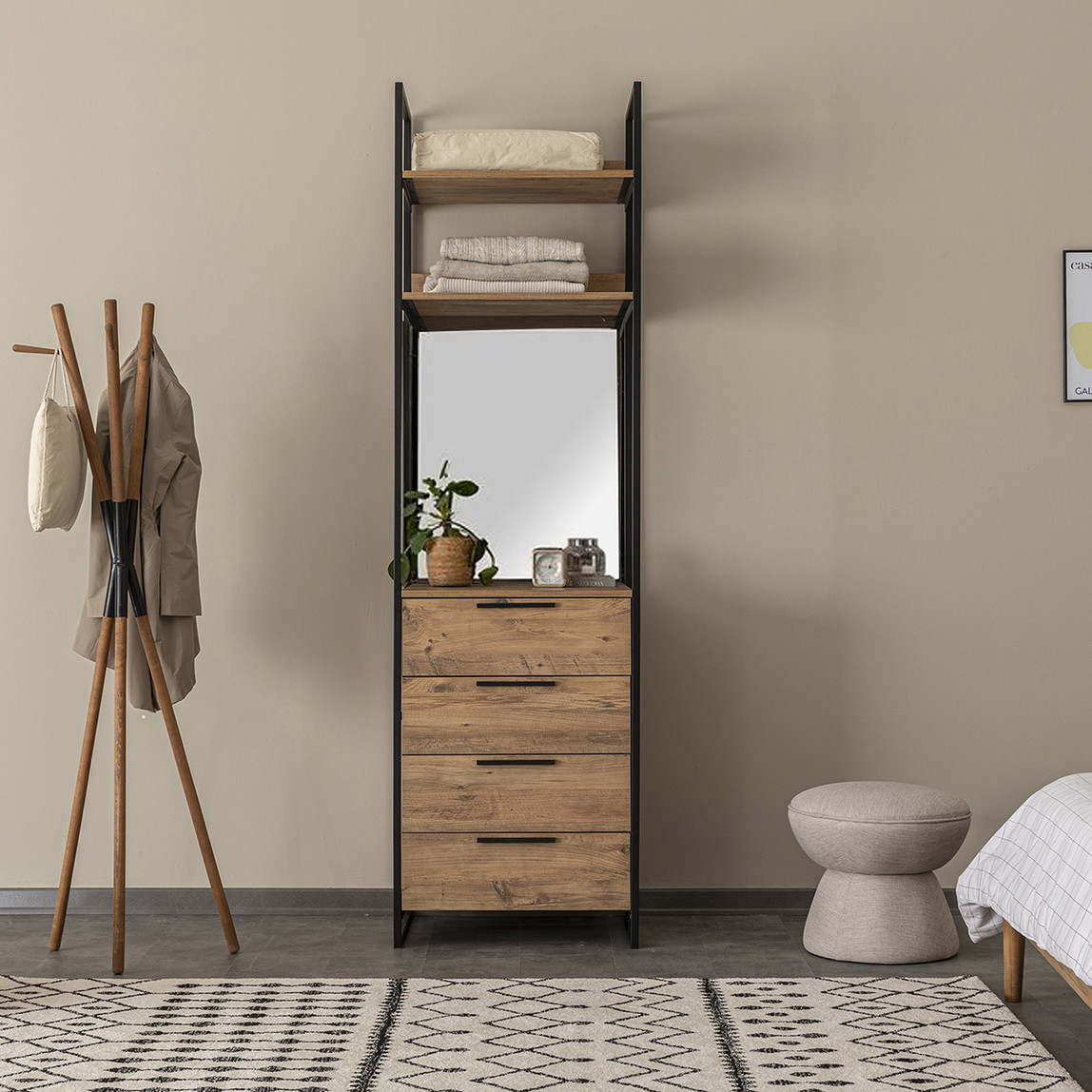    Lar İndustrial 4 Çekmeceli Aynalı Dolap  