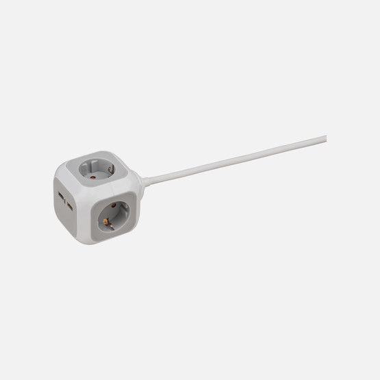 Brennenstuhl Alea Power 1,4 metre Küp 4'lü 2 Usb'li Priz 