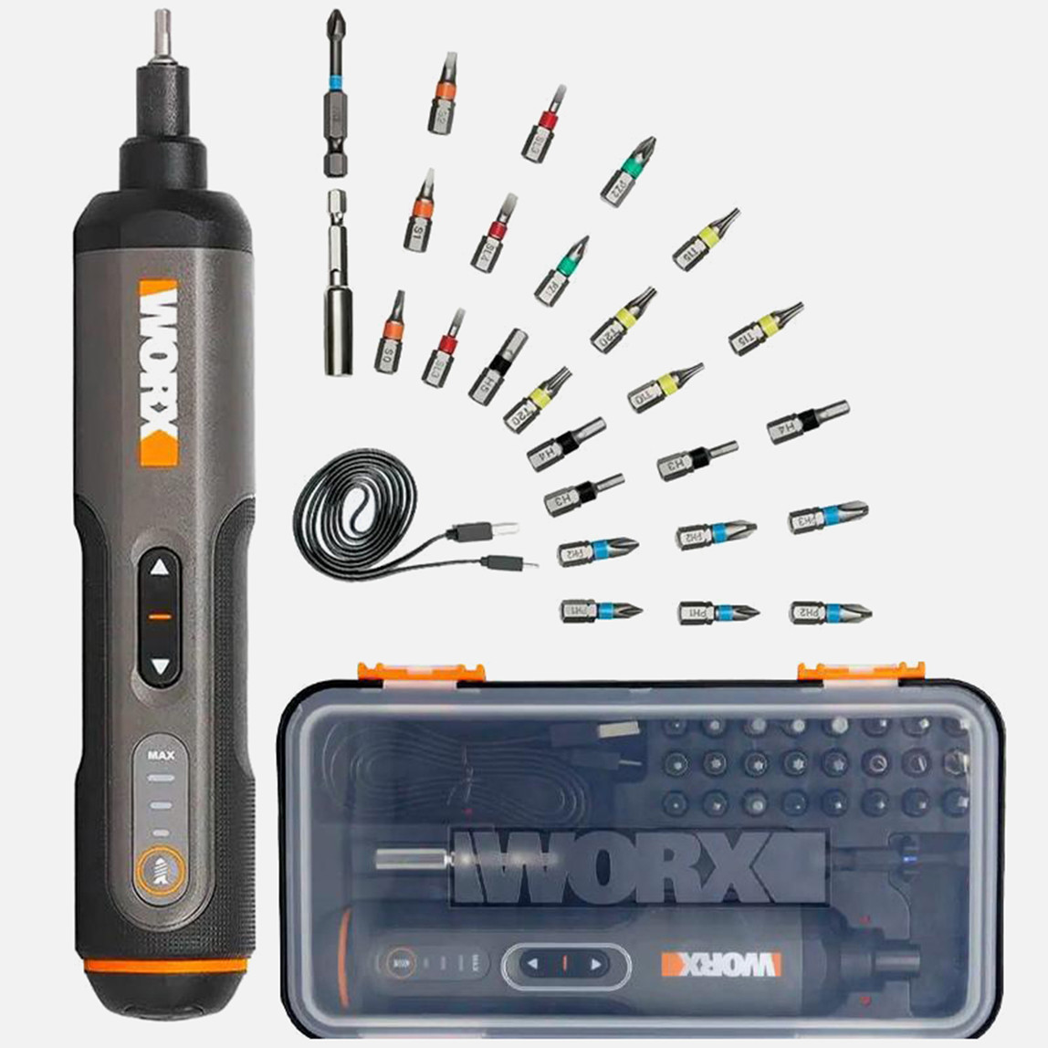    Worx WX240 4 V 1.5 Ah Tek Akülü Akülü Vidalama + 26 adet Bits Uç   