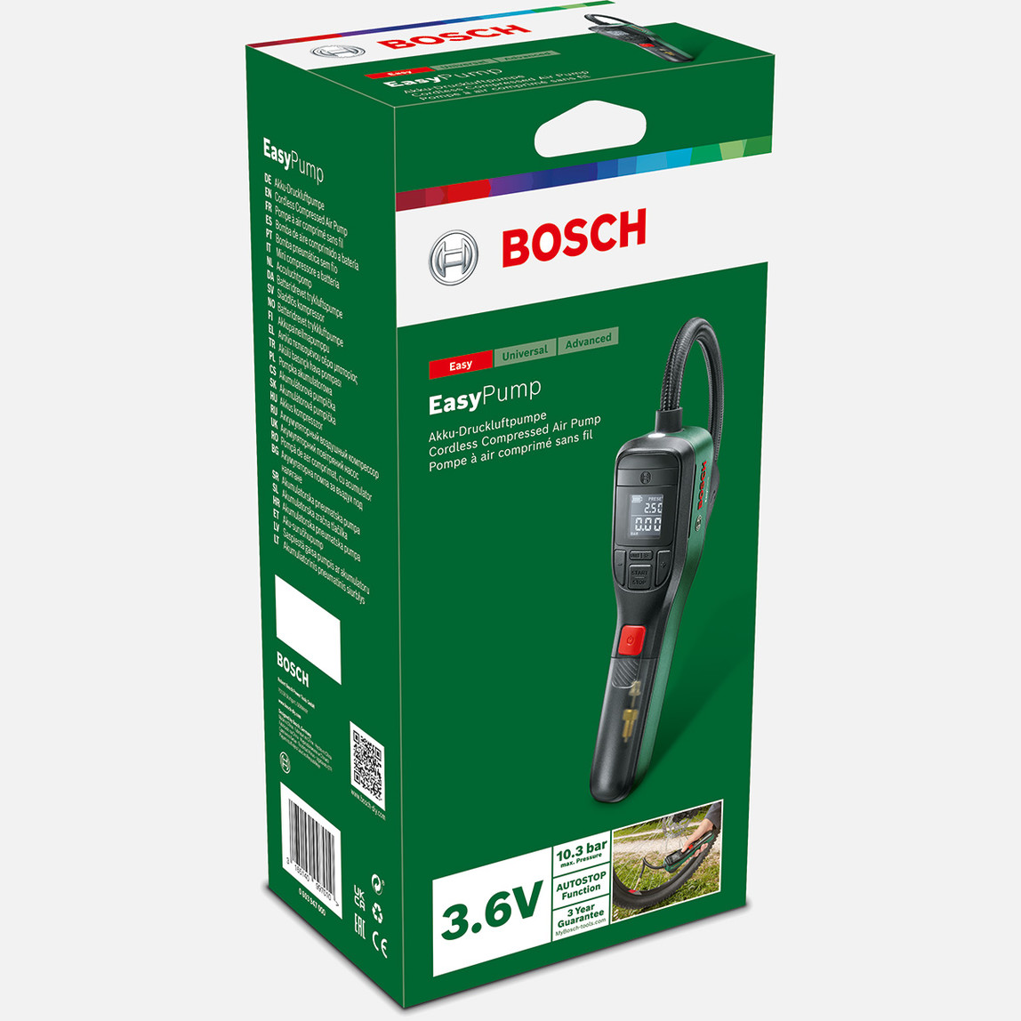    Bosch EasyPump 3.6 V Akülü Hava Pompası (Entegre Akü)  