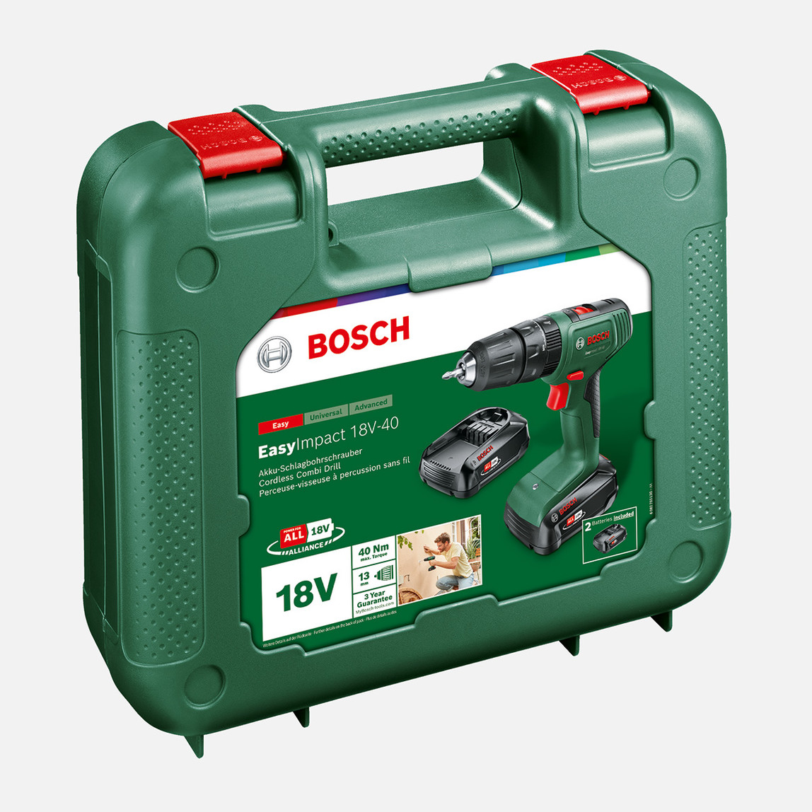    Bosch EasyImpact 18V-40 (2.0 Ah Çift Akü, AL18V-20)  