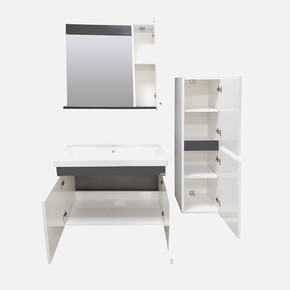 New Bahar Aynalı 80 cm Takım Banyo Dolabı Beyaz